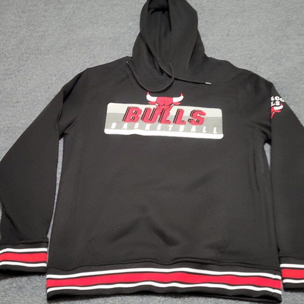 Chicago Bulls Basketball Hoodie NBA Men's M Black Fleece Sleeve Hit